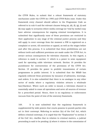 137
Judgment-PILST.92252.2020+4
the CTVN Rules, to submit that a robust framework of statutory
mechanism under the CTVN Ac...