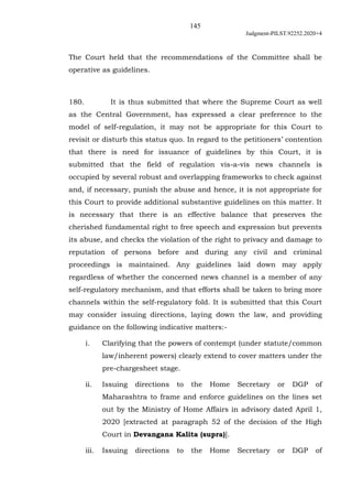 145
Judgment-PILST.92252.2020+4
The Court held that the recommendations of the Committee shall be
operative as guidelines....