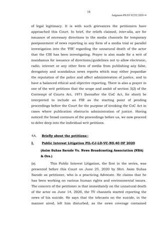 16
Judgment-PILST.92252.2020+4
of legal legitimacy. It is with such grievances the petitioners have
approached this Court....