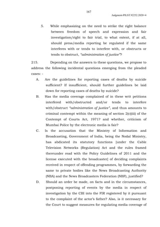 167
Judgment-PILST.92252.2020+4
5. While emphasizing on the need to strike the right balance
between freedom of speech and...