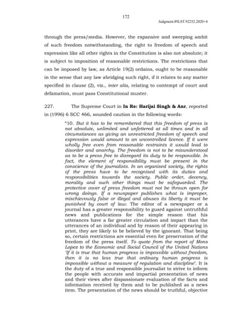 172
Judgment-PILST.92252.2020+4
through the press/media. However, the expansive and sweeping ambit
of such freedom notwith...