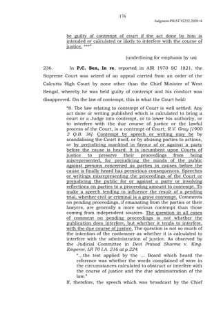 176
Judgment-PILST.92252.2020+4
be guilty of contempt of court if the act done by him is
intended or calculated or likely ...