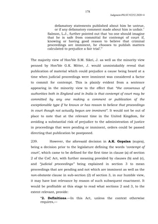 178
Judgment-PILST.92252.2020+4
defamatory statements published about him be untrue,
or if any defamatory comment made abo...