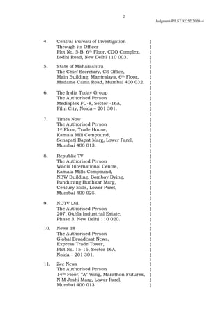 2
Judgment-PILST.92252.2020+4
4. Central Bureau of Investigation }
Through its Officer }
Plot No. 5-B, 6th Floor, CGO Comp...