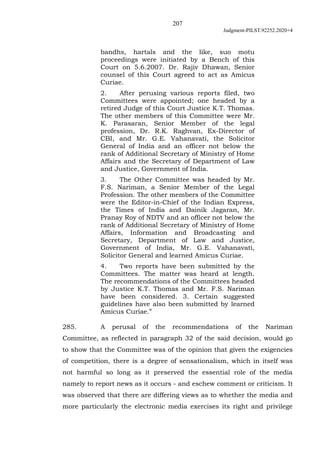 207
Judgment-PILST.92252.2020+4
bandhs, hartals and the like, suo motu
proceedings were initiated by a Bench of this
Court...