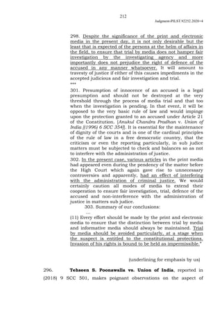 212
Judgment-PILST.92252.2020+4
298. Despite the significance of the print and electronic
media in the present day, it is ...