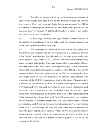 216
Judgment-PILST.92252.2020+4
301. The adverse impact of trial by media during continuance of
trials before courts have ...