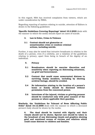 226
Judgment-PILST.92252.2020+4
In this regard, NBA has received complaints from viewers, which are
under consideration by...