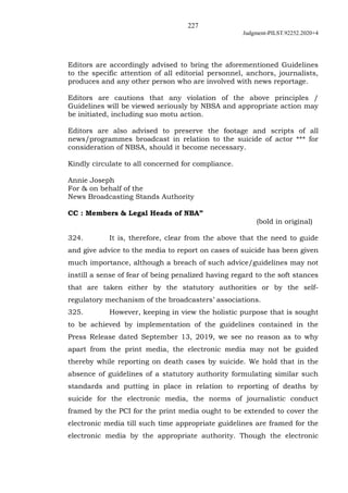 227
Judgment-PILST.92252.2020+4
Editors are accordingly advised to bring the aforementioned Guidelines
to the specific att...