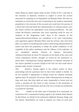 231
Judgment-PILST.92252.2020+4
before filing of a police report under section 173(2), Cr.P.C.; and that in
the situation ...