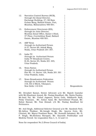 3
Judgment-PILST.92252.2020+4
12. Narcotics Control Bureau (NCB), }
through the Zonal Director, }
Exchange Building, 3rd, ...