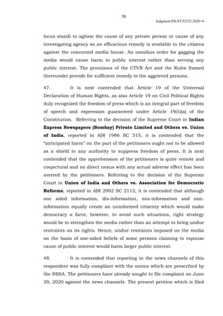 58
Judgment-PILST.92252.2020+4
locus standi to agitate the cause of any private person or cause of any
investigating agenc...
