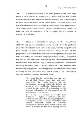 92
Judgment-PILST.92252.2020+4
106. A reference is made to an order passed by the Delhi High
Court in Writ Petition No. 65...