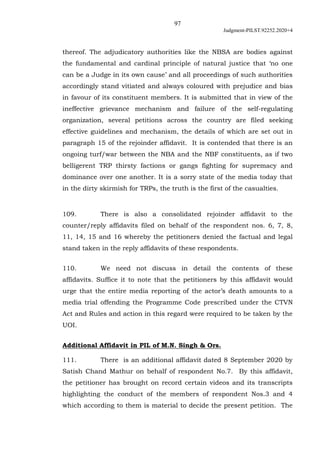 97
Judgment-PILST.92252.2020+4
thereof. The adjudicatory authorities like the NBSA are bodies against
the fundamental and ...