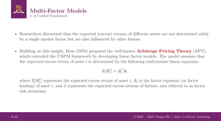 Comprehensive Introduction to Factor Investing and Asset Pricing Models ...