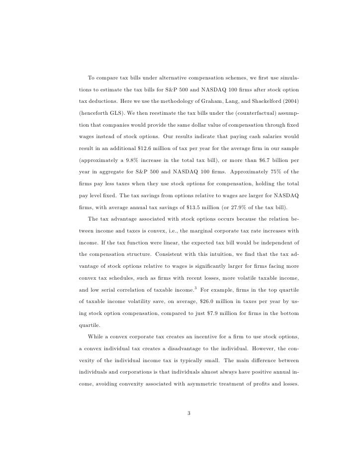 Stock options tax advantages