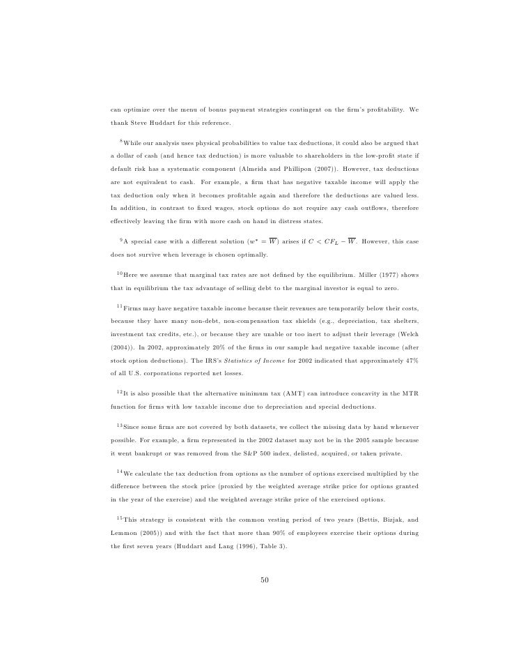 Stock options tax advantages