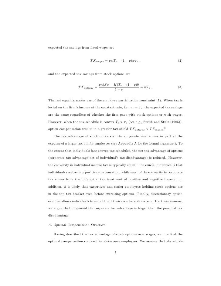 Stock options tax advantages