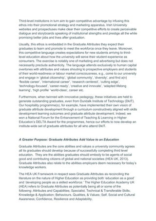 Afn Graduate Attributes Developing a Graduate Attribute Framework in Higher Education - Focus ...