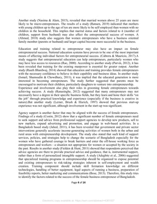 Factors Influencing the Success of Female Entrepreneurs in Bangladesh | PDF