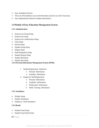 School management system project report. | PDF