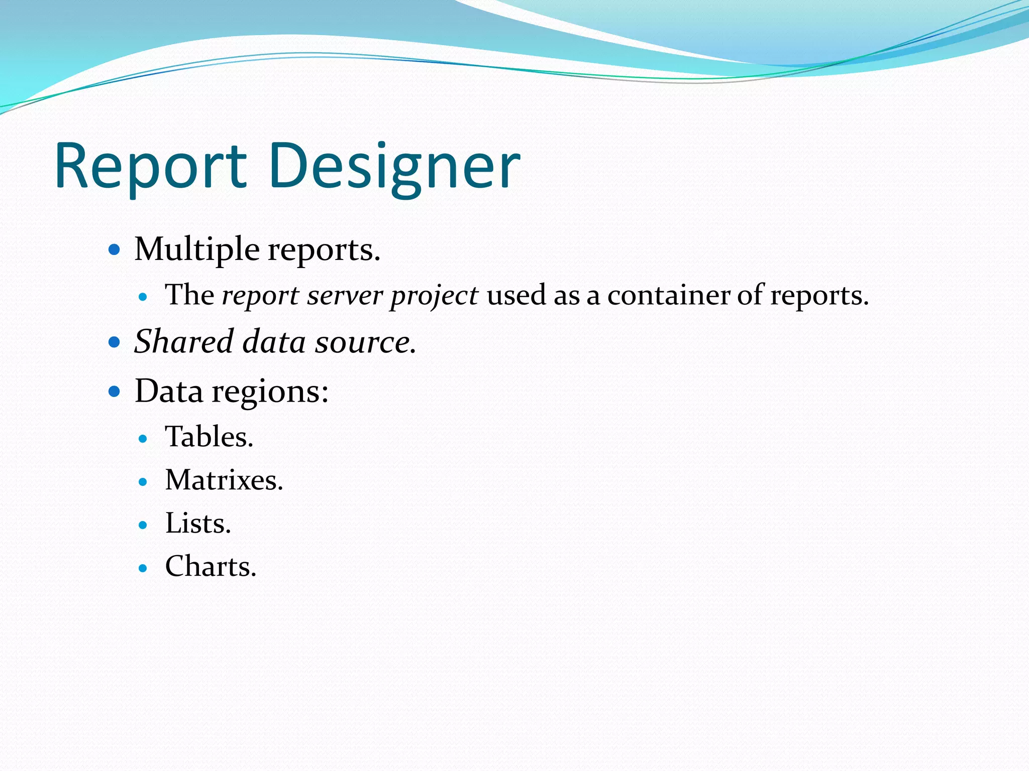 SQL Server Reporting Services | PPTX | Databases | Computer Software ...