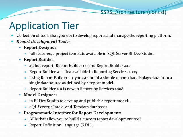 SQL Server Reporting Services | PPTX | Databases | Computer Software ...