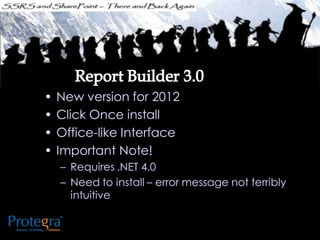 Ssrs and sharepoint there and back again - SQL SAT Fargo