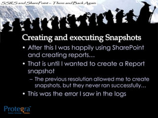 Ssrs and sharepoint there and back again - SQL SAT Fargo