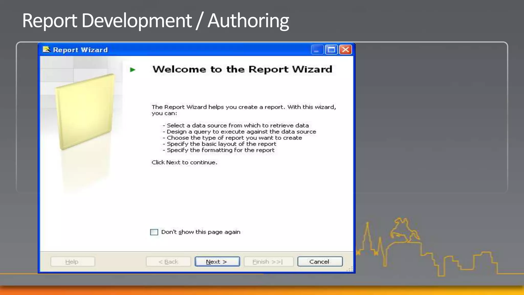 Report Development / Authoring
 