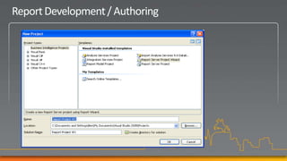 Report Development / Authoring
 