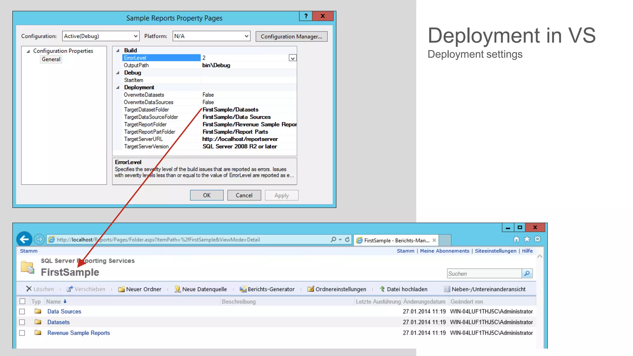 Deployment in VS
Deployment settings

 