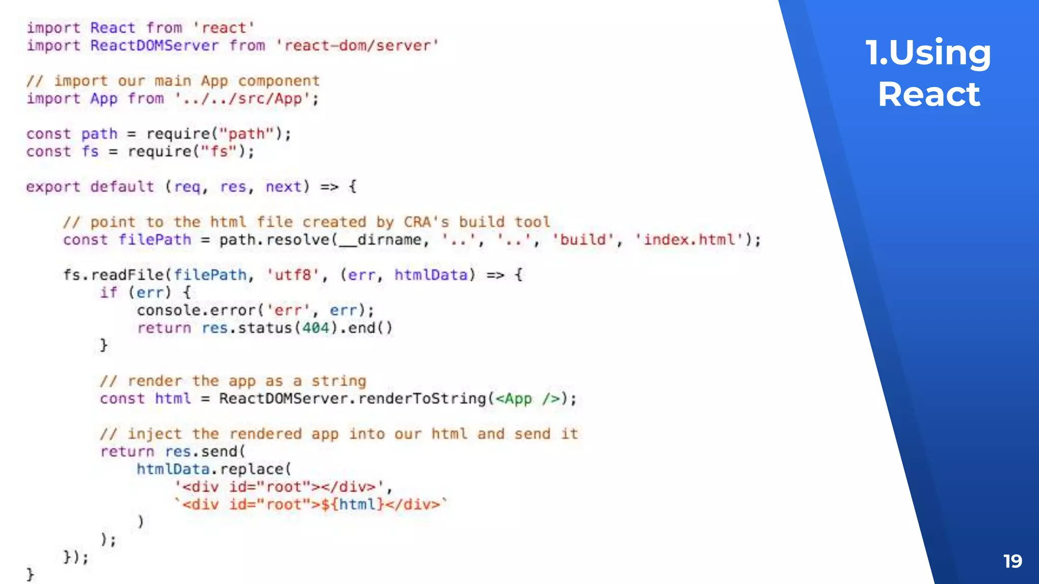 1.Using
React
19
 