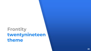 Frontity
twentynineteen
theme
28
 