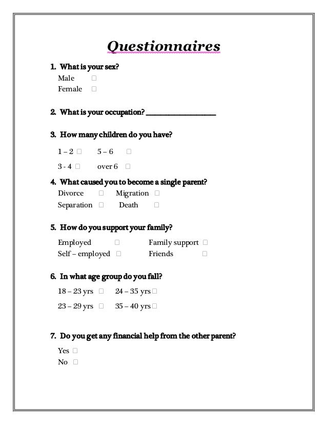 single parent questionnaire Join elitesingles for a single parent dating site dedicated to finding you a register with elitesingles, take our questionnaire and get dating - it couldn't be. single parent questionnaire Join elitesingles for a single parent dating site dedicated to finding you a register with elitesingles, take our questionnaire and get dating - it couldn't be.