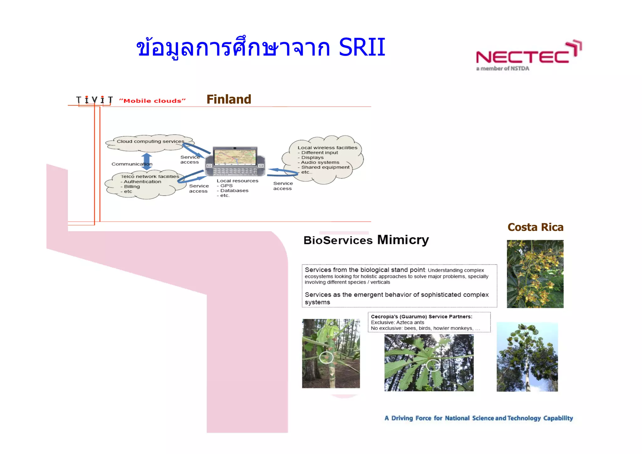 ึ
ข ้อมูลการศกษาจาก SRII
      Finland




                         Costa Rica
 