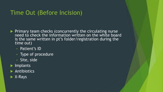 Surgery Outdated Check Process safe surgery safe life for intraoperative care manageement | PPTX