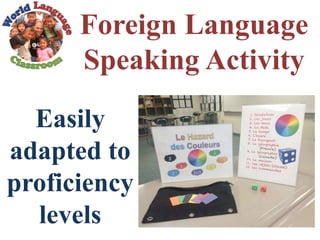 Foreign Language
Speaking Activity
Easily
adapted to
proficiency
levels
 