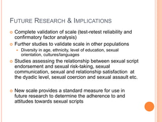 Development and Validation of a New Sexual Script Endorsement Scale | PPTX