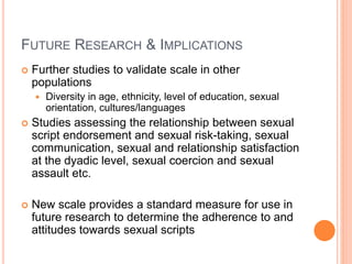 Development and Validation of a New Sexual Script Endorsement Scale | PPTX