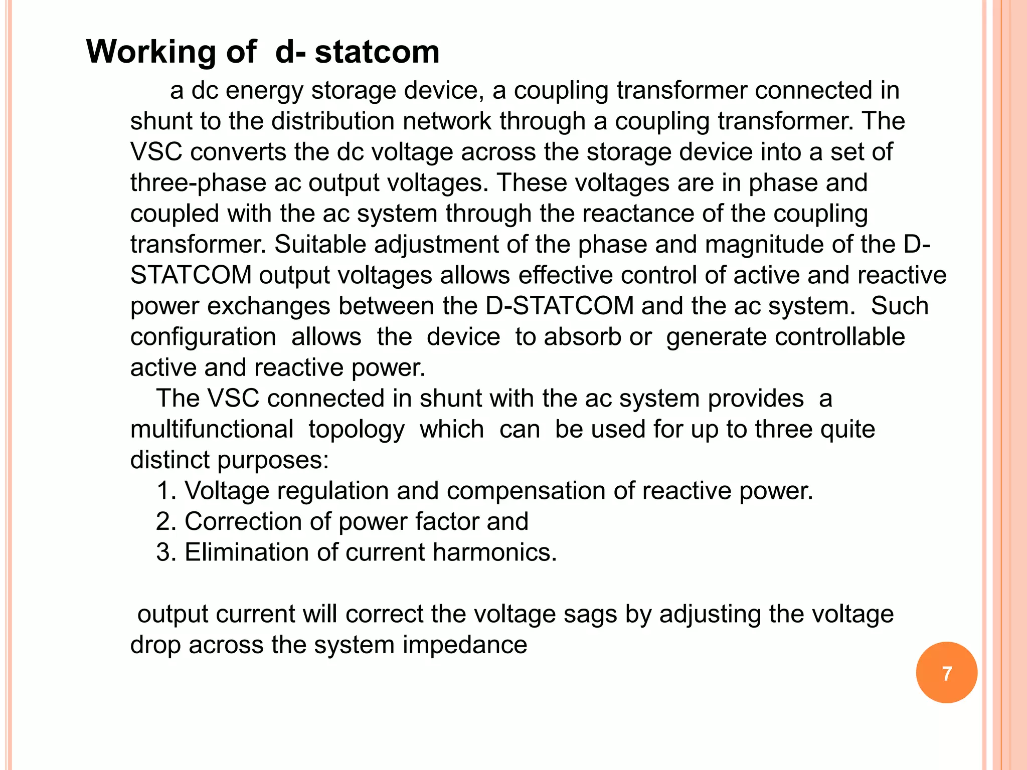 power quality improvement in distrution system using D statcom | PPTX