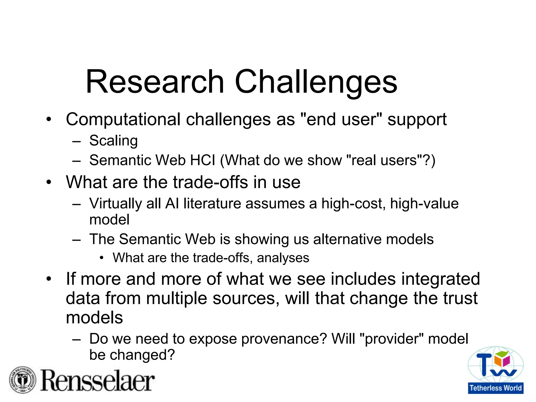 AppendixResearch Challenges (ca. 2008)