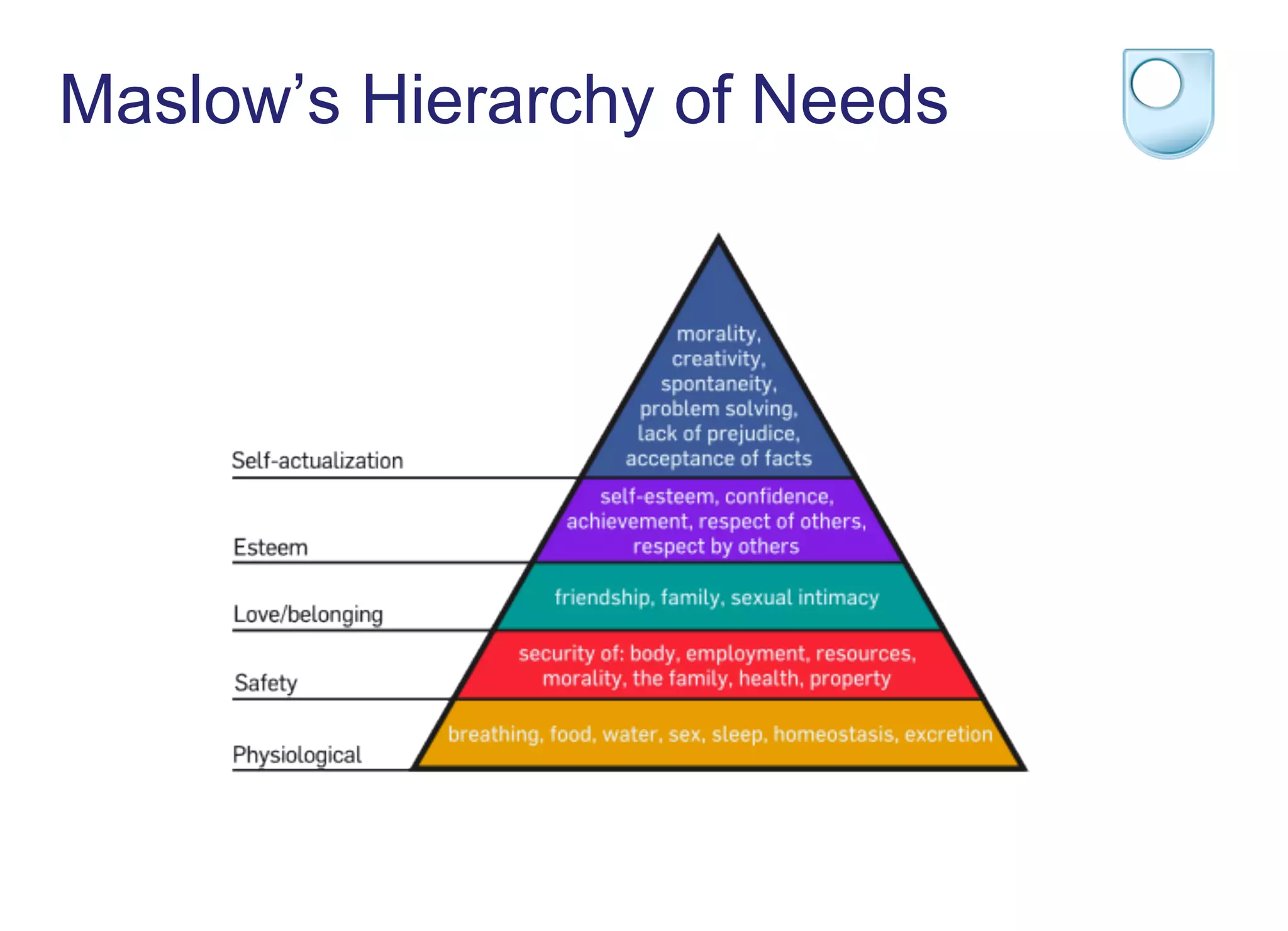 Maslow’s Hierarchy of Needs
 