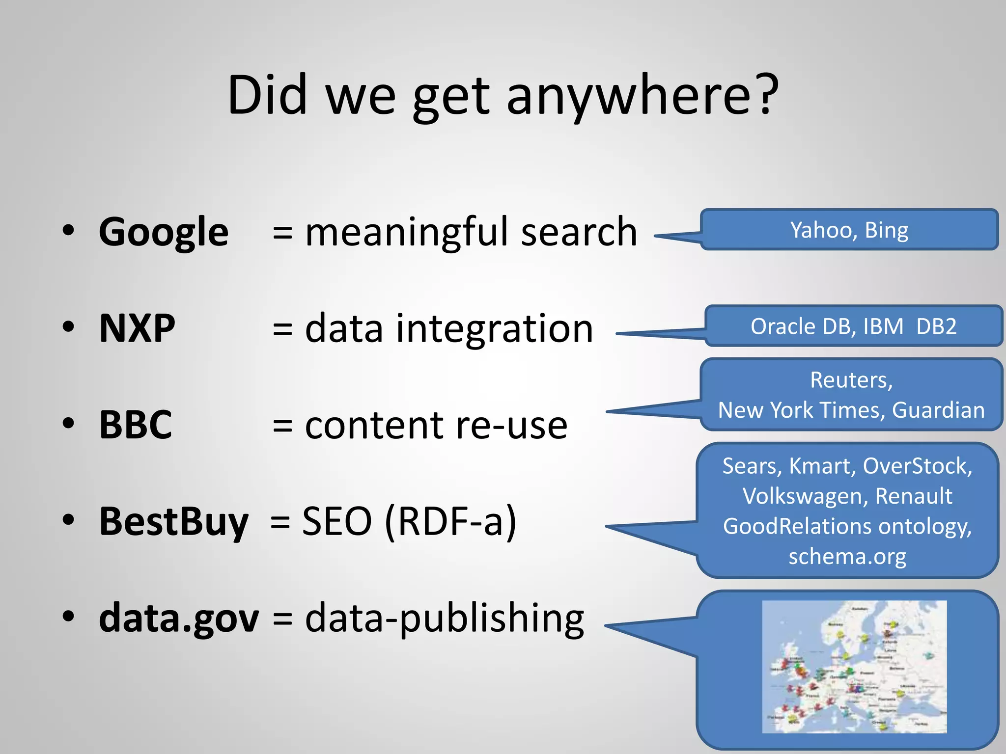 P4: Add semantics
Frank Lynda
married-to
• Frank is male
• married-to relates
males to females
• married-to relates
1 male to 1 female
• Lynda = Hazel
lowerbound upperbound
Hazel
 