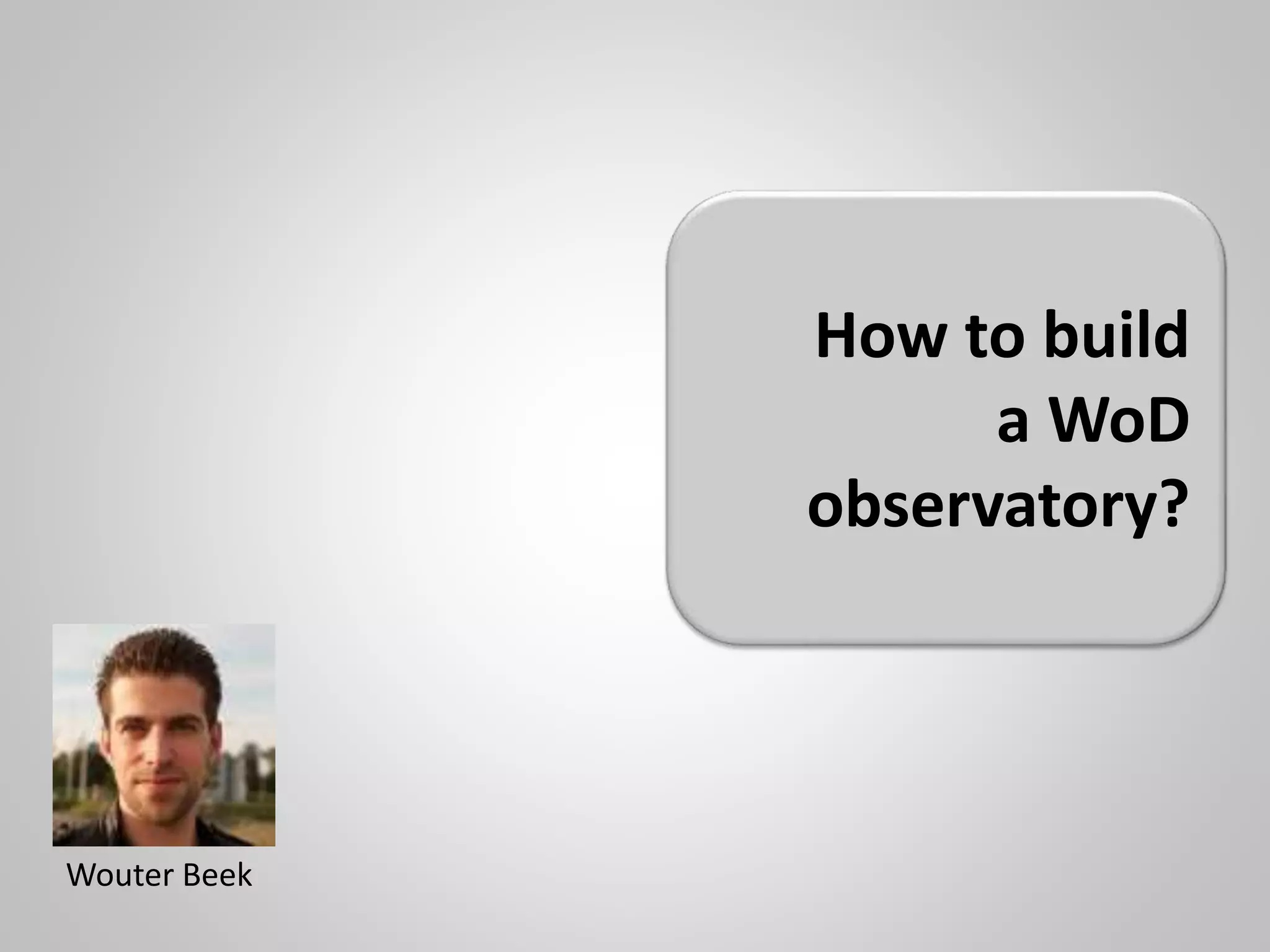 Measuring what?
• degree distribution, P(d(v)=n) or P(d(v)>n)
• degree centrality: relative size of neighbourhood,
intuitive notion of local connecivity
• betweenness centrality:
fraction of all shortest paths that pass through a node,
how essential is the node for global connectivity,
likelihood of being visited on a graphwalk
• closeness centrality
1/average distance to all other nodes
where to start for a graphwalk
• average shortest path length
helps to tune upperbound on graphwalks
• number of (strongly) connected components
measure of coherence
 
