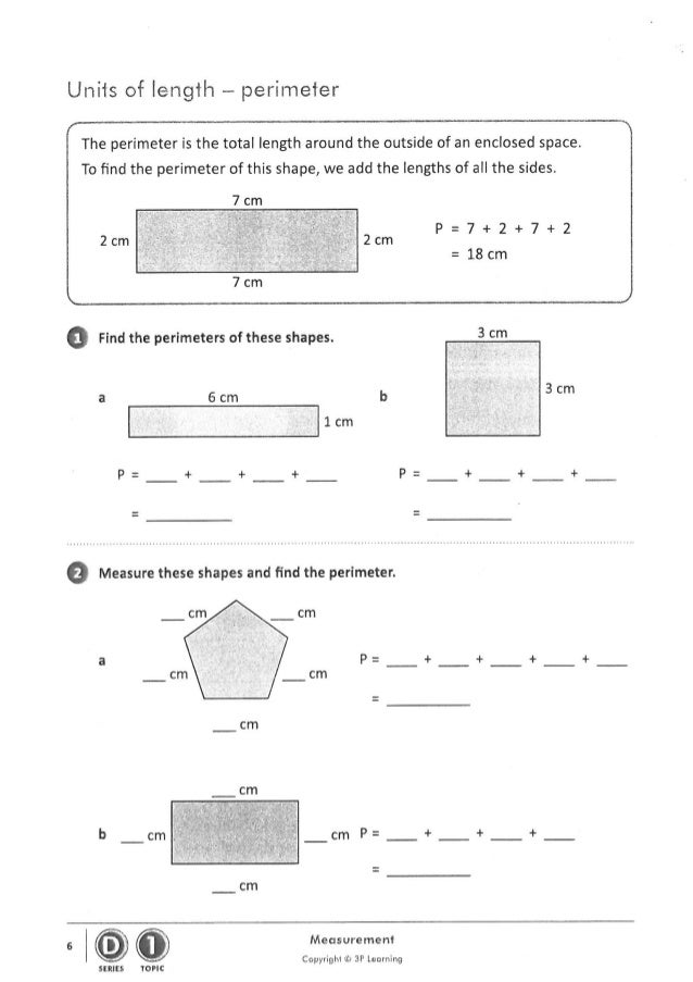 Measuring homework answers picture