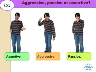 Aggressive
Aggressive, passive or assertive?
Passive.Assertive
CQ
 