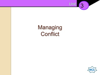 Unit
3
Managing
Conflict
 
