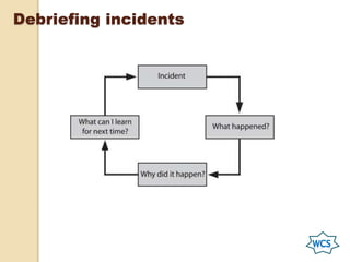 Debriefing incidents
 