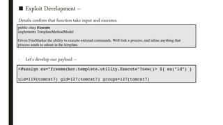 ■ Exploit Development –
Details confirm that function take input and executes.
- Let's develop our payload –
 